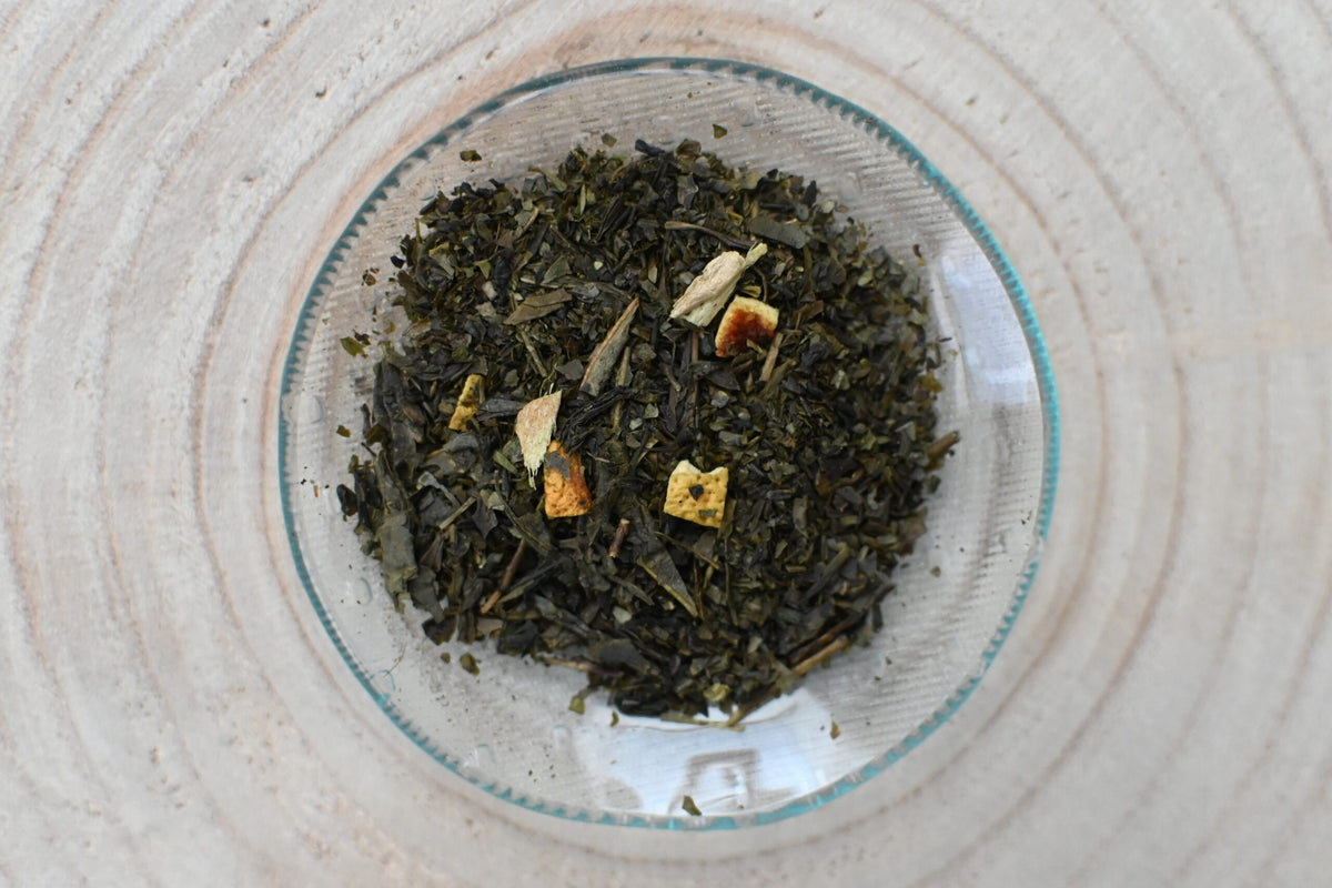 Verse groene thee Green Ginger Lemon met gember en citroenschil - Bij Xann