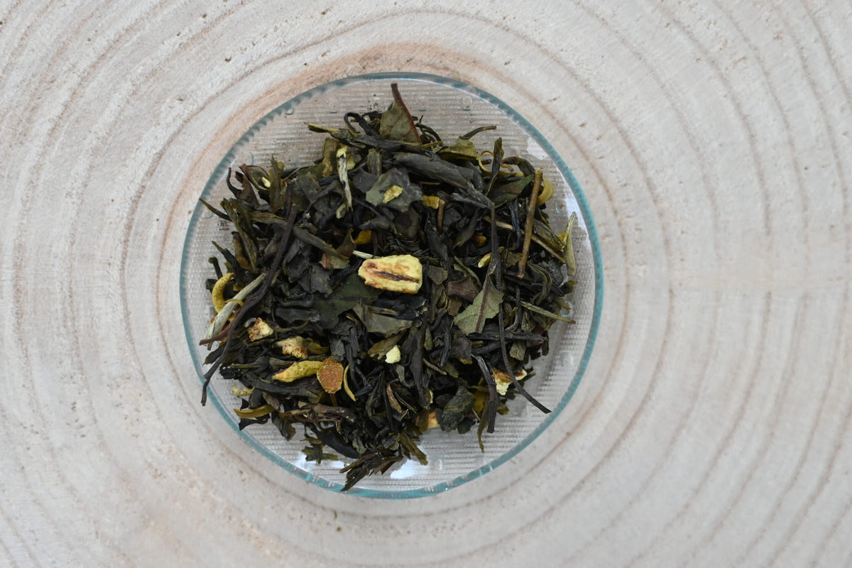 Losse groene thee met sinaasappel