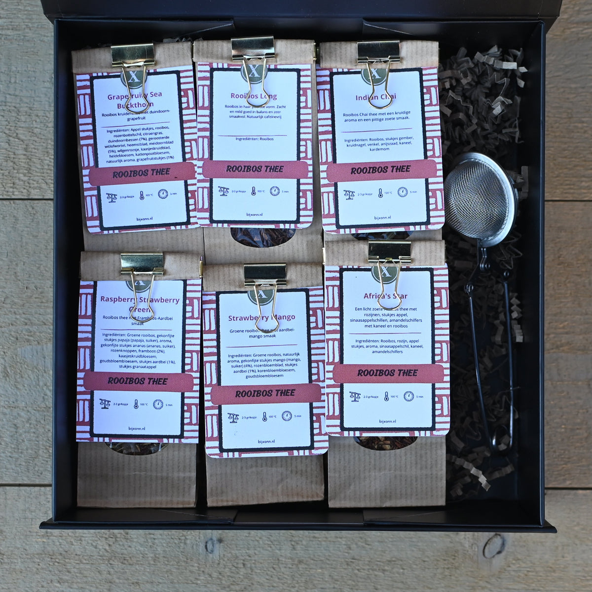 Theepakket rooibos thee verse thee Bij Xann