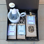 Zwarte luxe geschenkdoos met thee cadeauset - Bij Xann